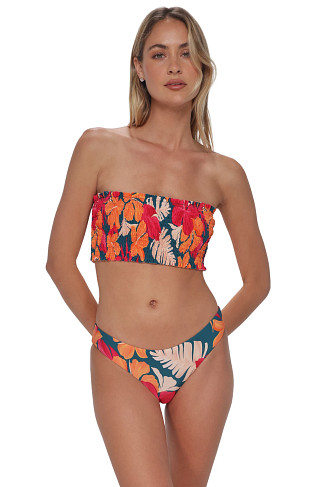 MOONLIT DIP Kali Smocked Bandeau Bikini Top