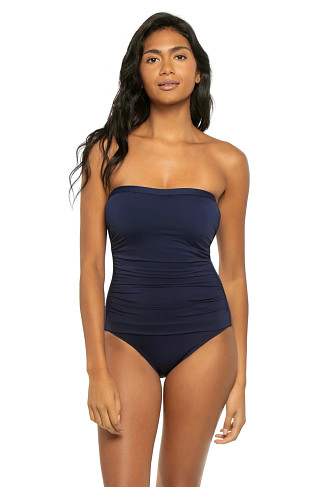 MARE NAVY Shirred Bandeau One Piece Swimsuit