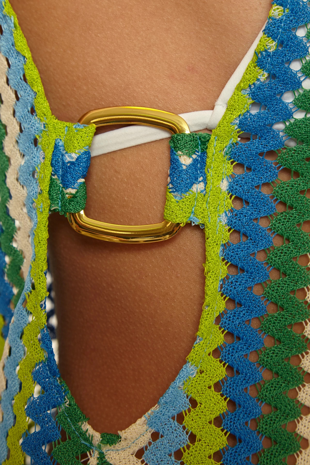 GREEN APPLE Island Waves Crochet Tunic Cover Up image number 8