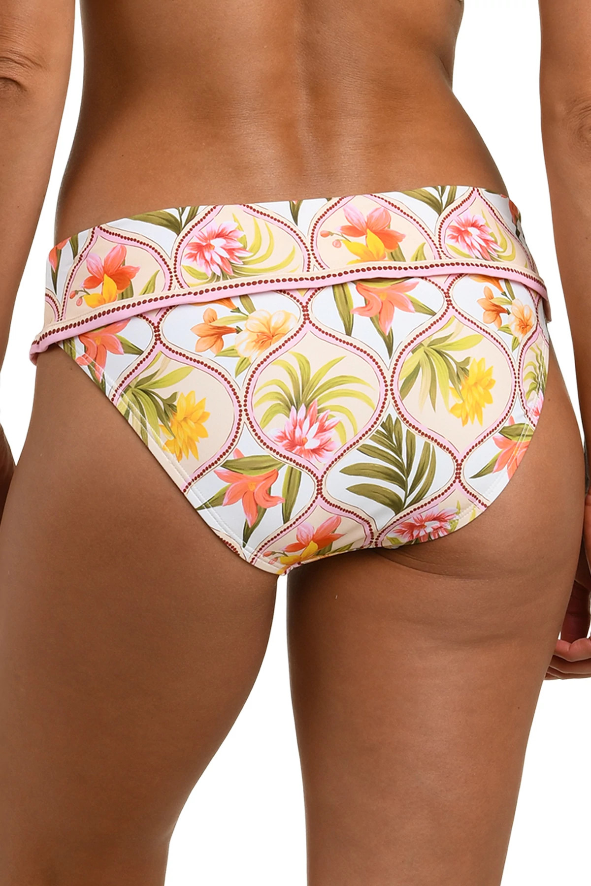 MULTI Floral Foldover Hipster Bikini Bottom image number 2