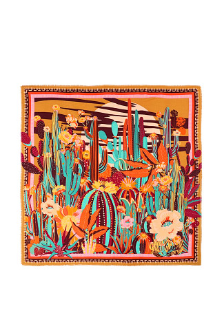 ORANGE Cactus Floral Desert Sarong