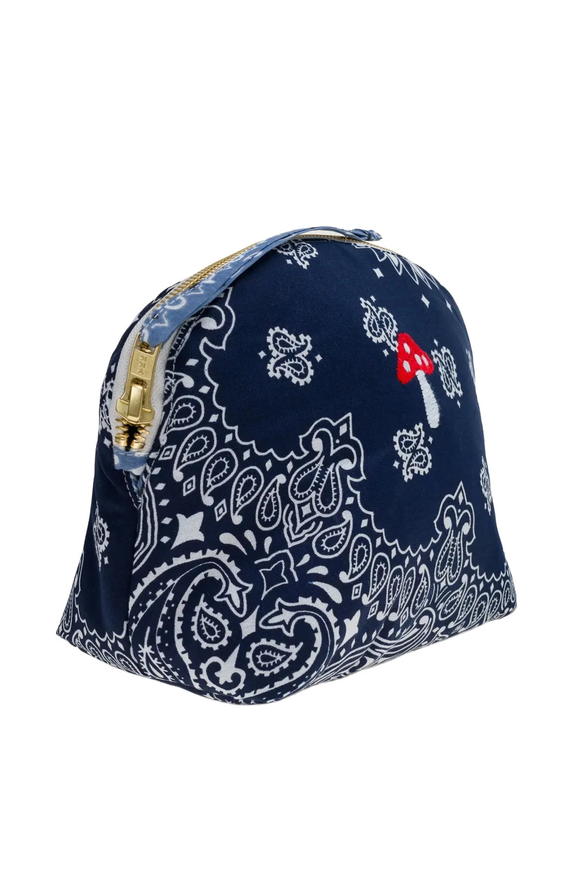 NAVY/CHAMBRAY Mushroom Embroidered Bandana Pouch image number 3