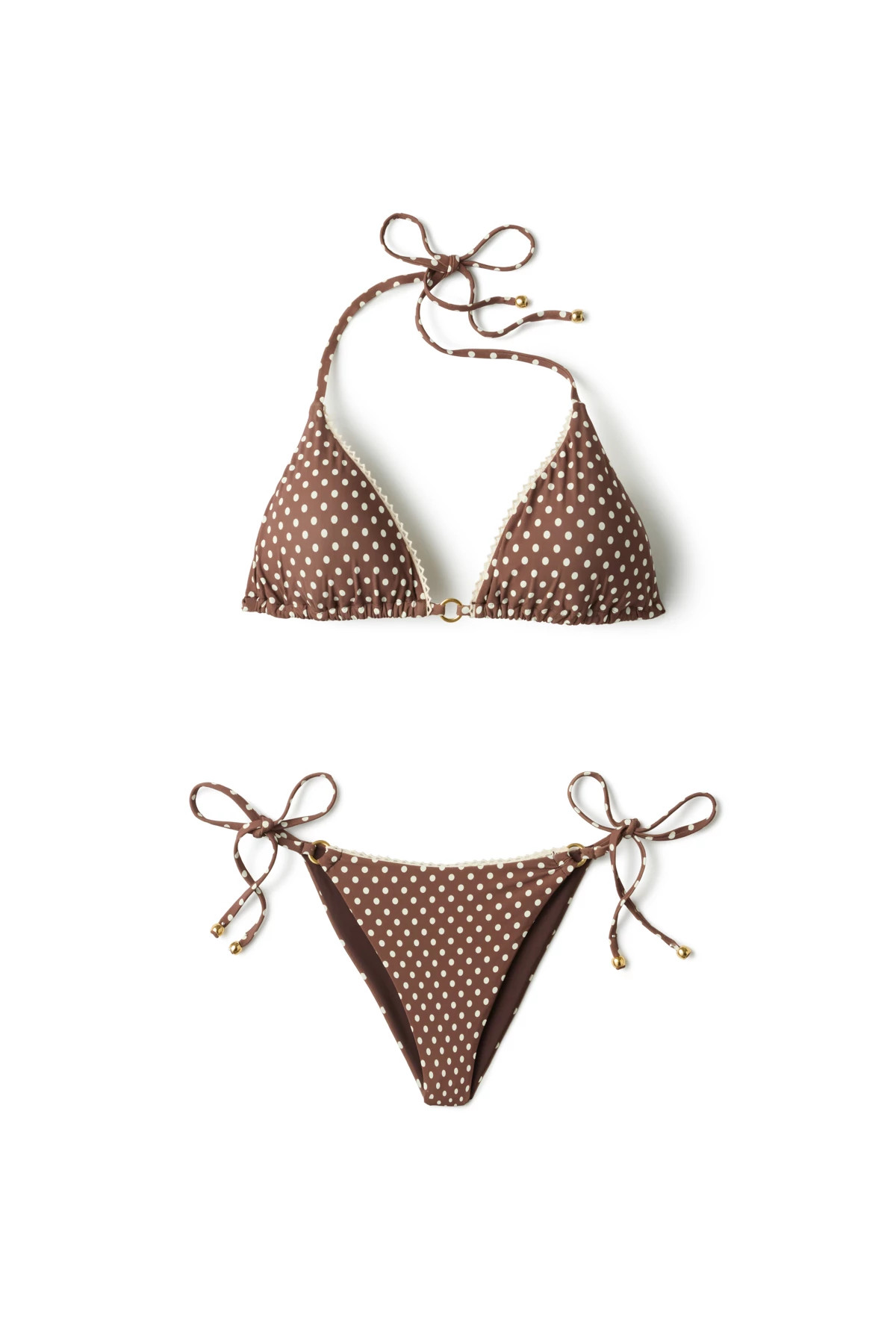 MOCHA DOT Positano Triangle Bikini Top image number 3