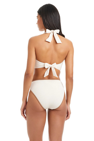 WHITE SAND Crochet Strap Banded Bikini Top