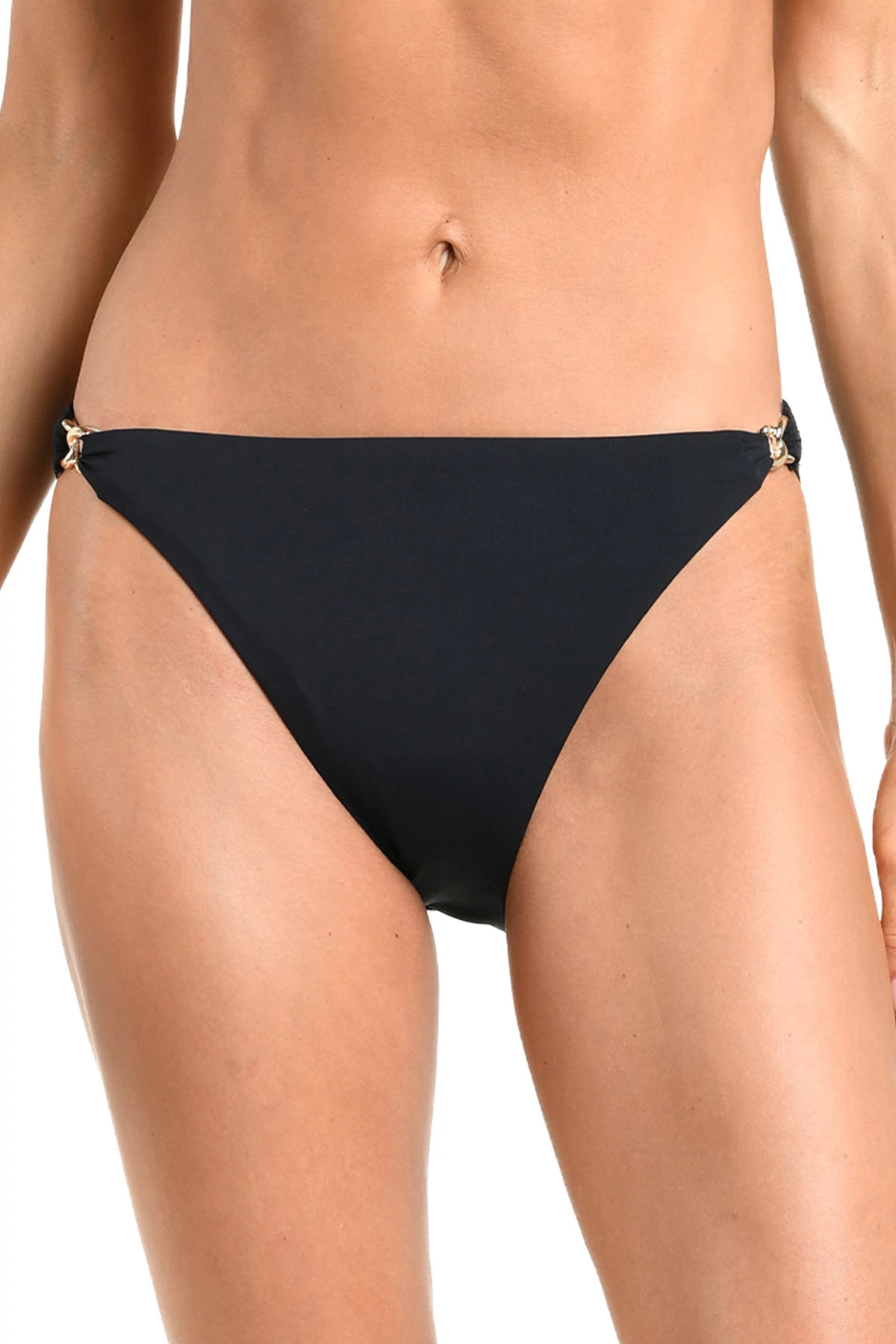 BLACK Chain Link Hipster Bikini Bottom image number 1