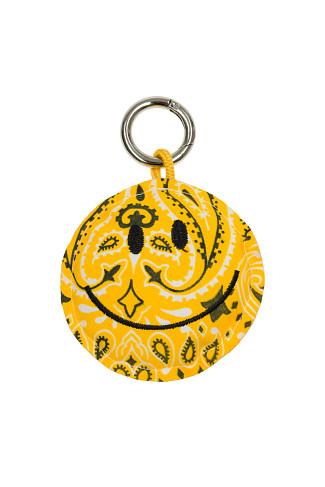 GOLD YELLOW Happy Face Keychain
