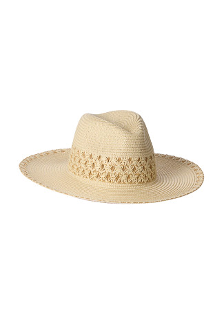 NATURAL Woven Fedora