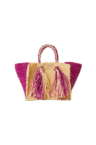 NATURAL/MAGENTA Lucas Tote Bag