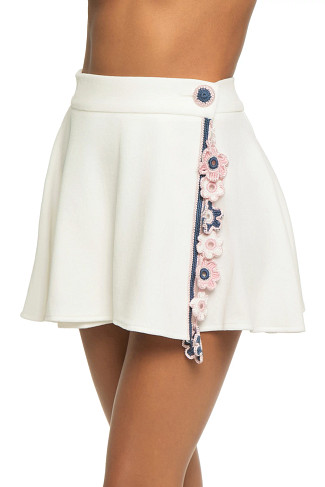 IVORY Peony Terry Skirt