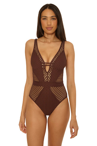 MOCHA Show & Tell Plunge One Piece Swimsuit
