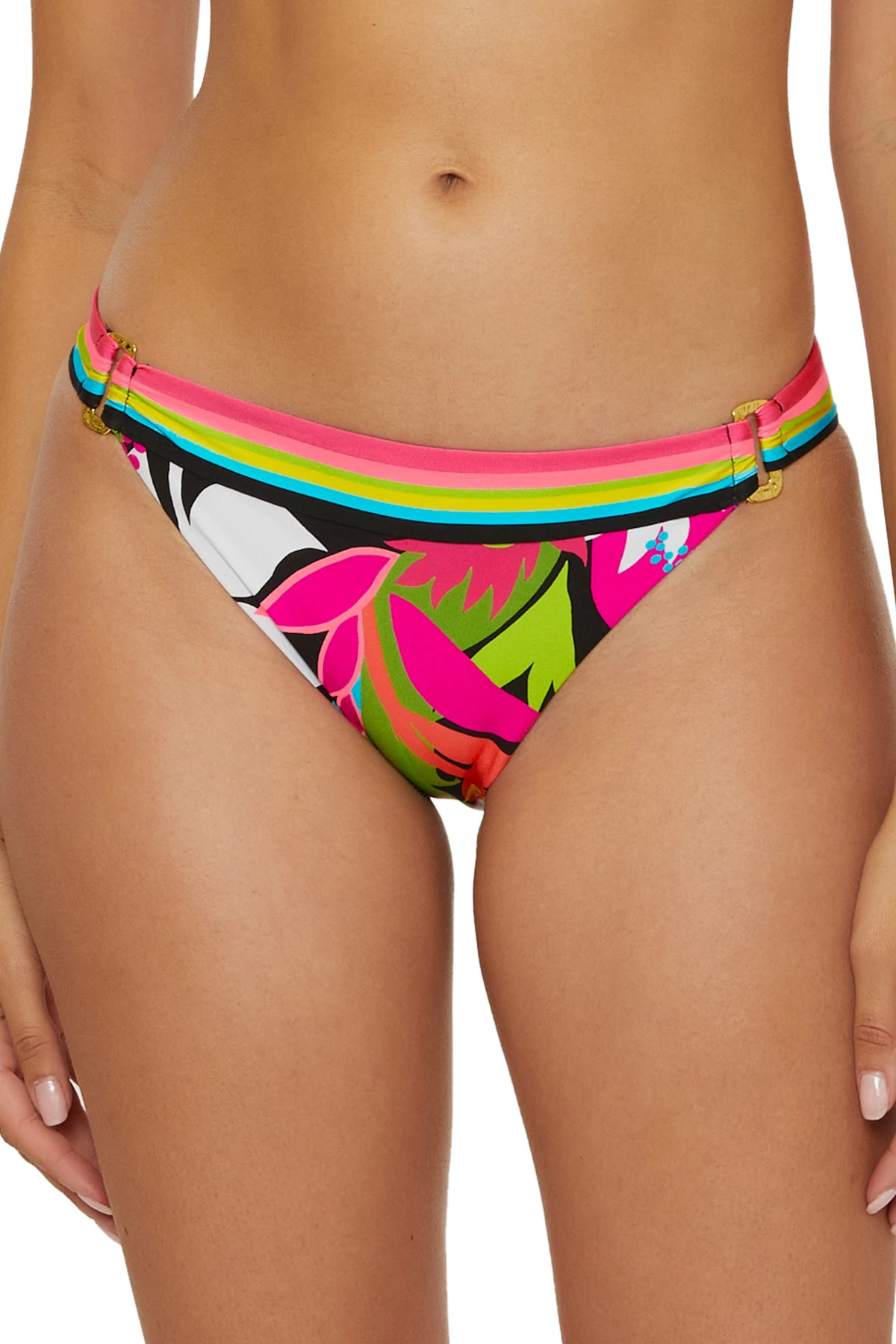 MULTI Shirred Ring Side Hipster Bikini Bottom image number 1