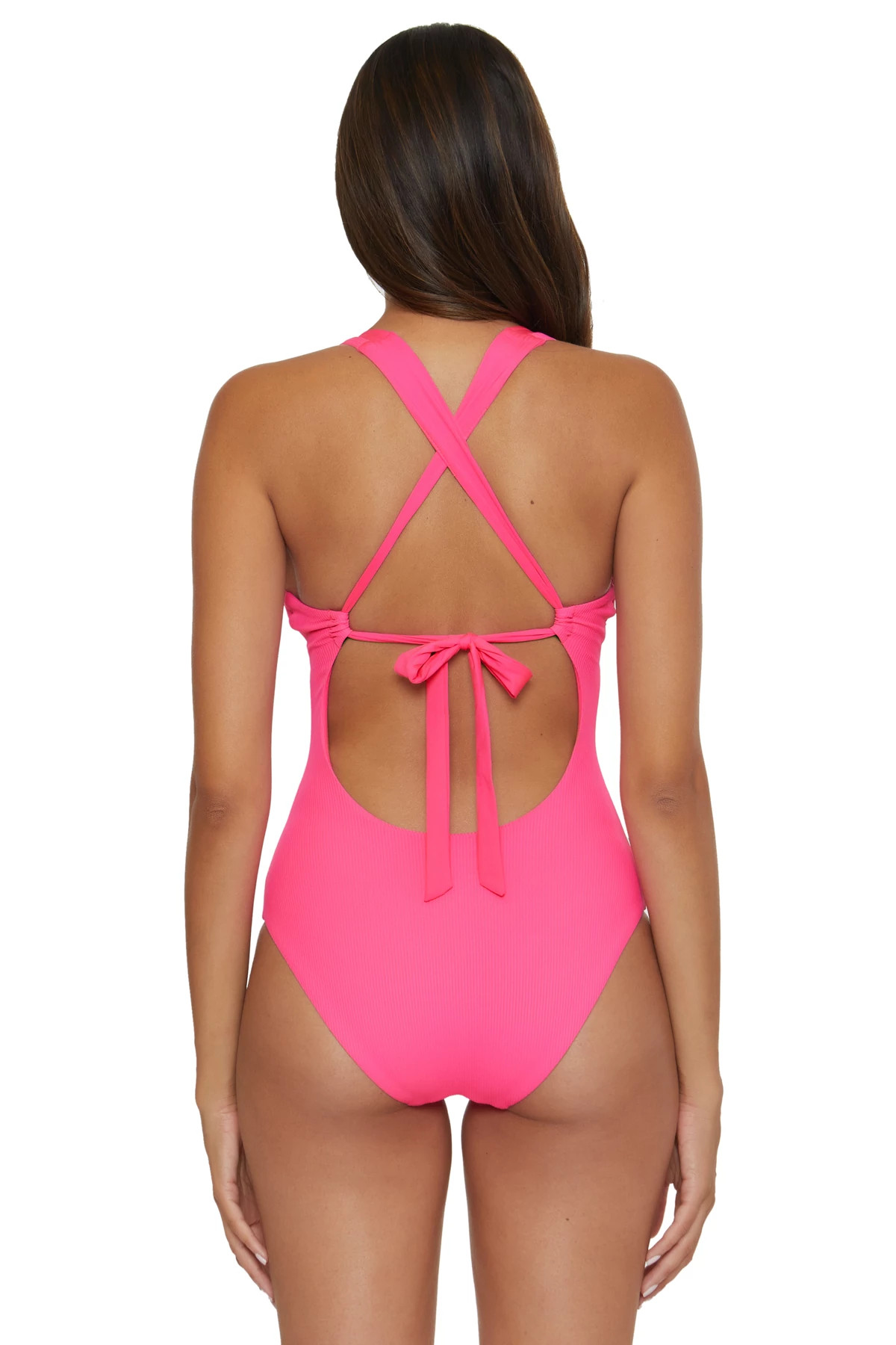 PINK GLO Gia Plunge One Piece Swimsuit image number 2