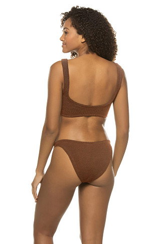METALLIC CHOCOLATE Julia Crinkle Stretch Bikini Set