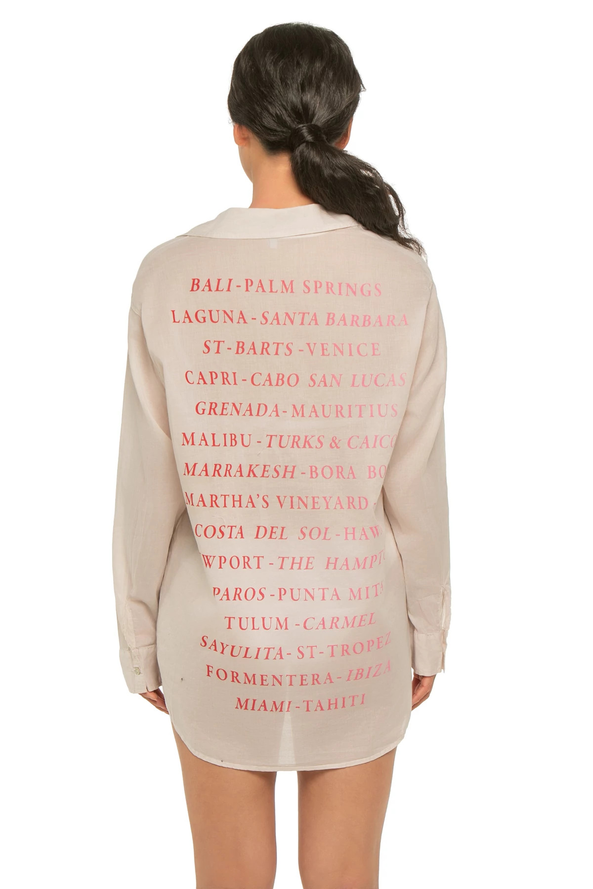 OYSTER/VERMILLION Destinations Oversized Shirt Dress image number 2