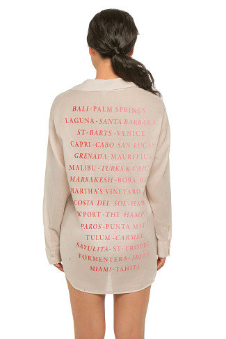 OYSTER/VERMILLION Destinations Oversized Shirt Dress