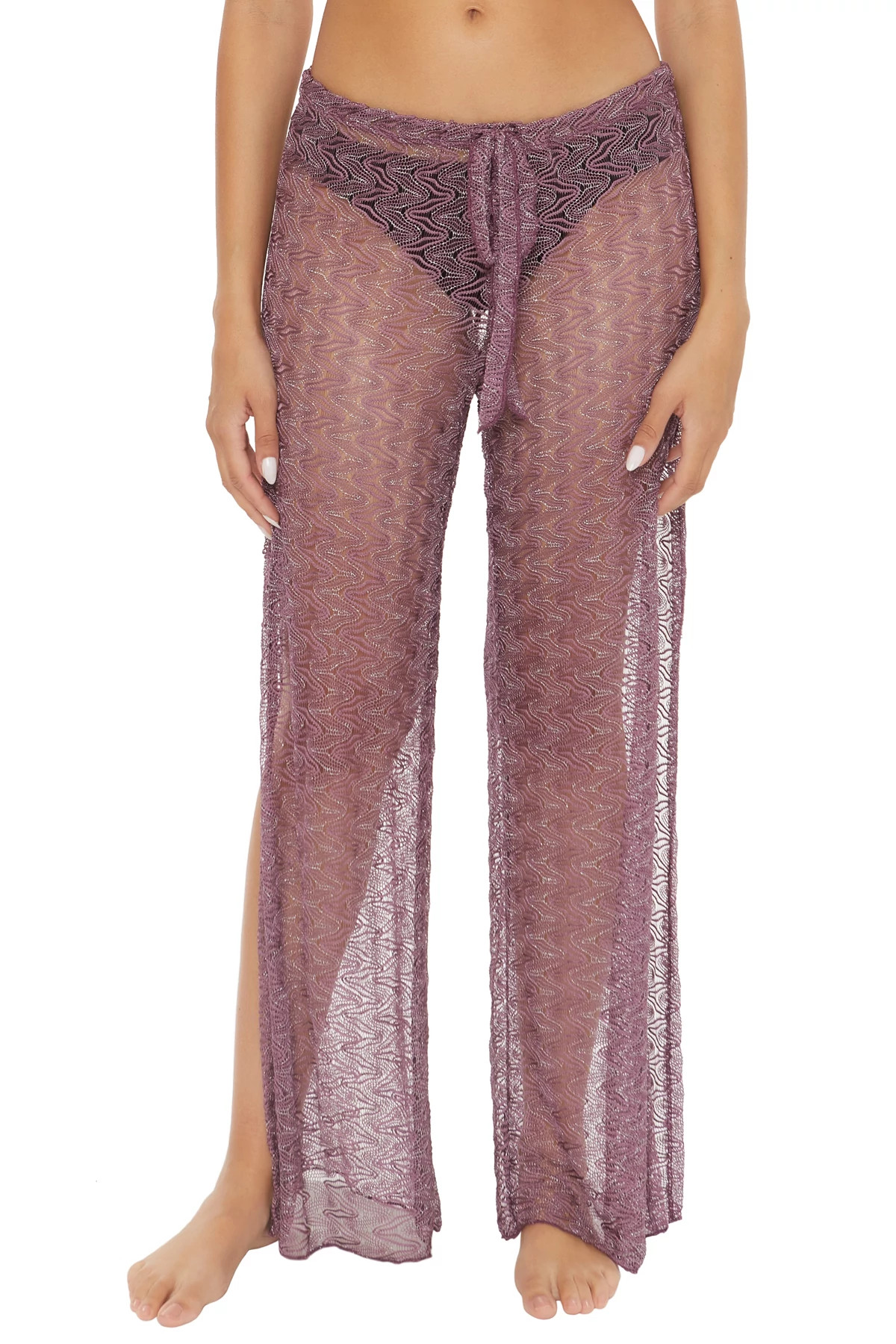 Riviera Metallic Crochet Pants image number 1