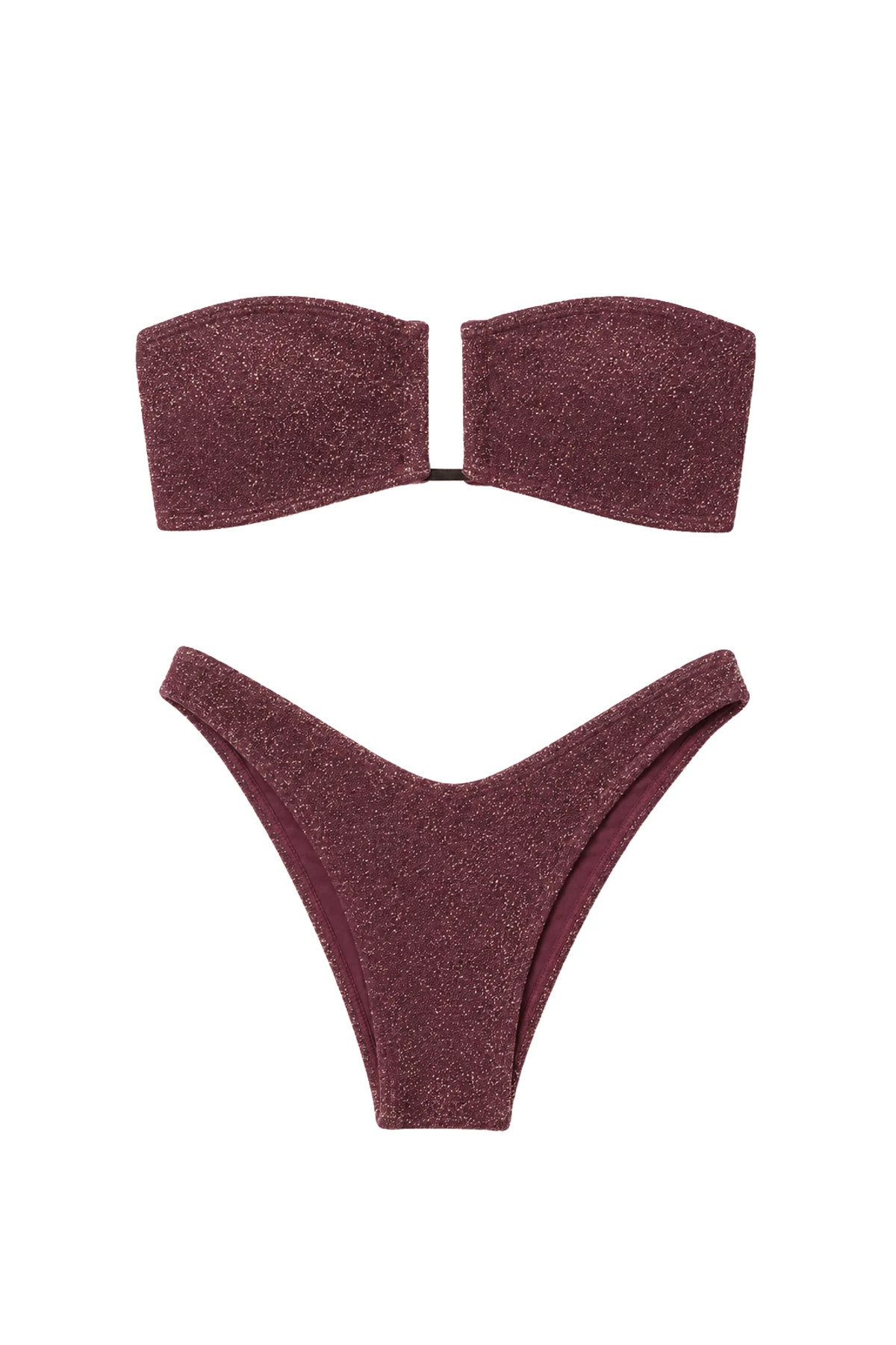AMARENA LUREX Sign Tab Side Hipster Bikini Bottom image number 3