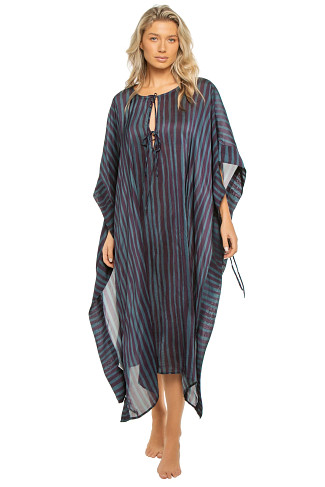 PETITE STRIPE PETROLEUM Paulina Caftan