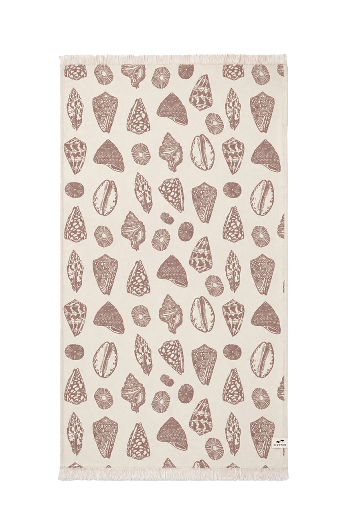 CREAM Cotton Shell Print Beach Blanket image number 1
