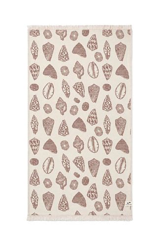CREAM Cotton Shell Print Beach Blanket