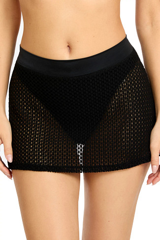 BLACK Crochet Mini Skirt