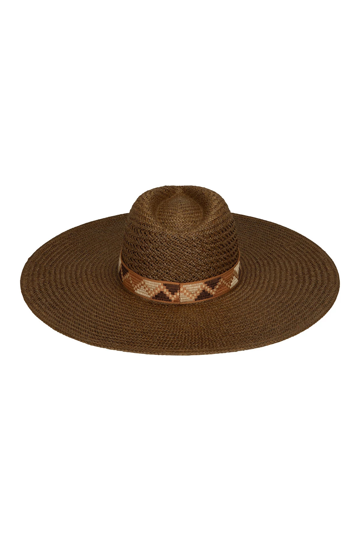 CHOCOLATE Rancho Straw Wide Brim Panama Hat image number 1