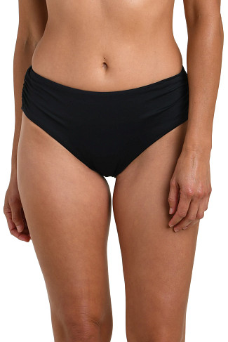 BLACK Mid Waist Bikini Bottom