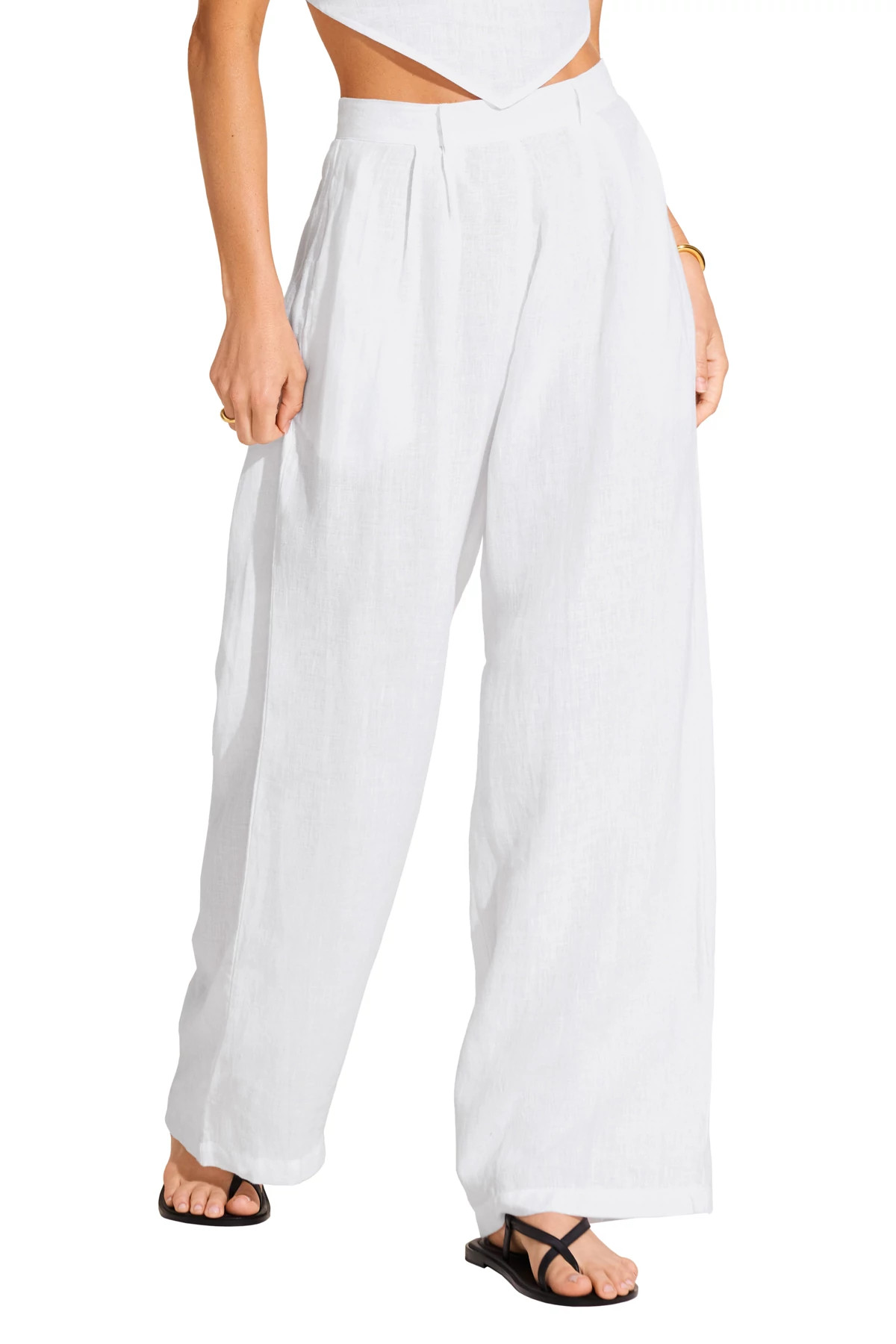 WHITE Linen Getaway Pant image number 1