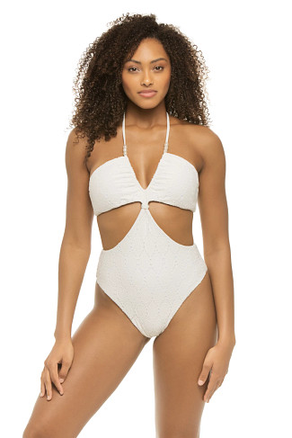 IVORY EYELET Riley Cut-Out One Piece Swimsuit