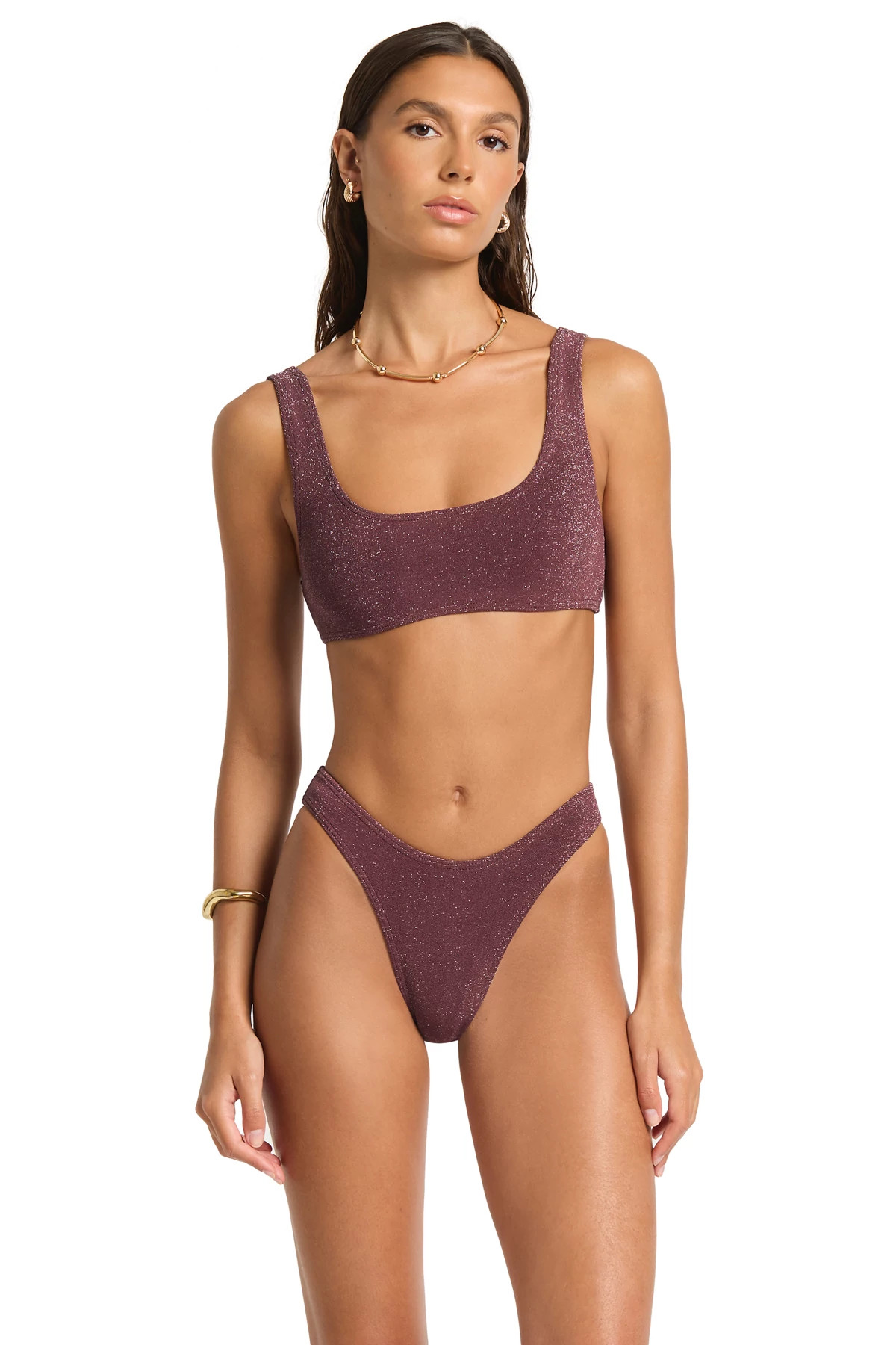 AMARENA LUREX Malibu Bralette Bikini Top image number 1