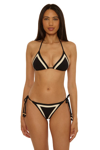 BLACK/TAN Cheryl Triangle Bikini Top