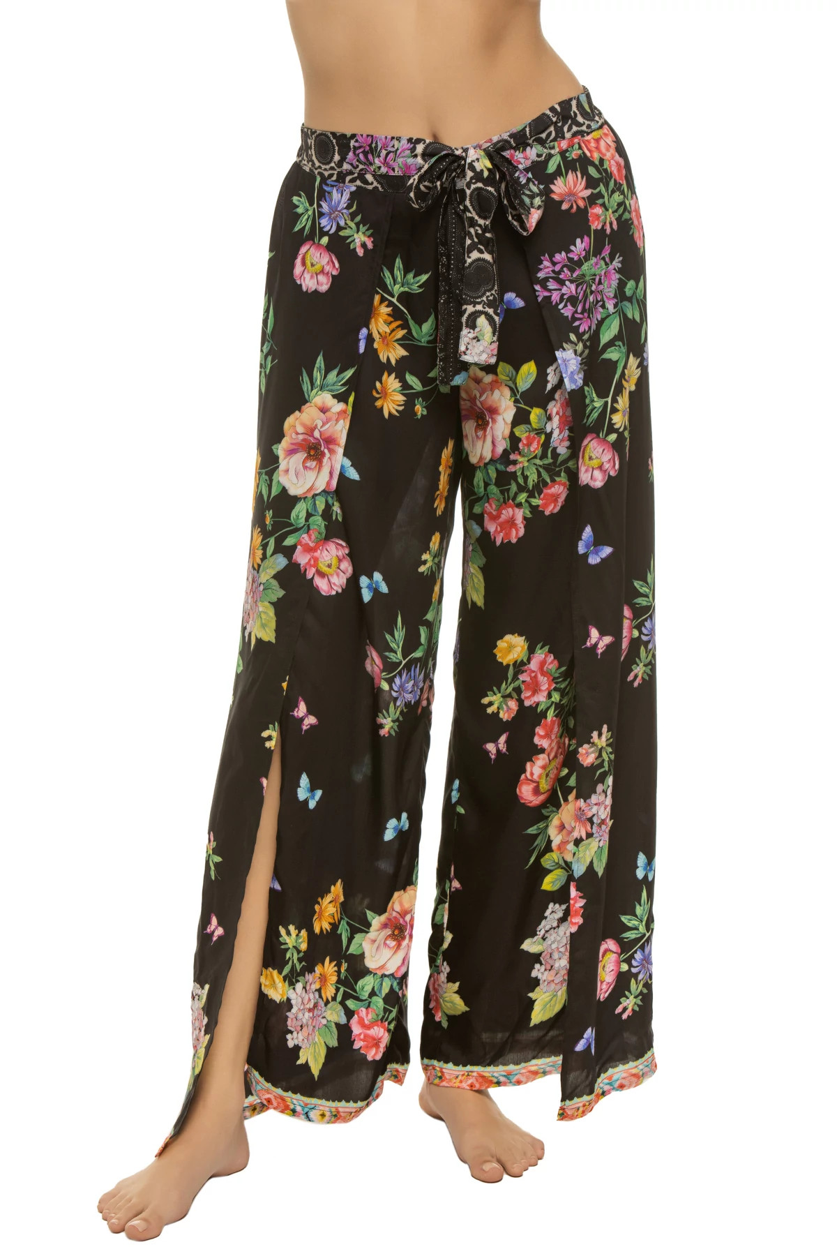 MULTI Ardella Butterfly Floral Pants image number 1