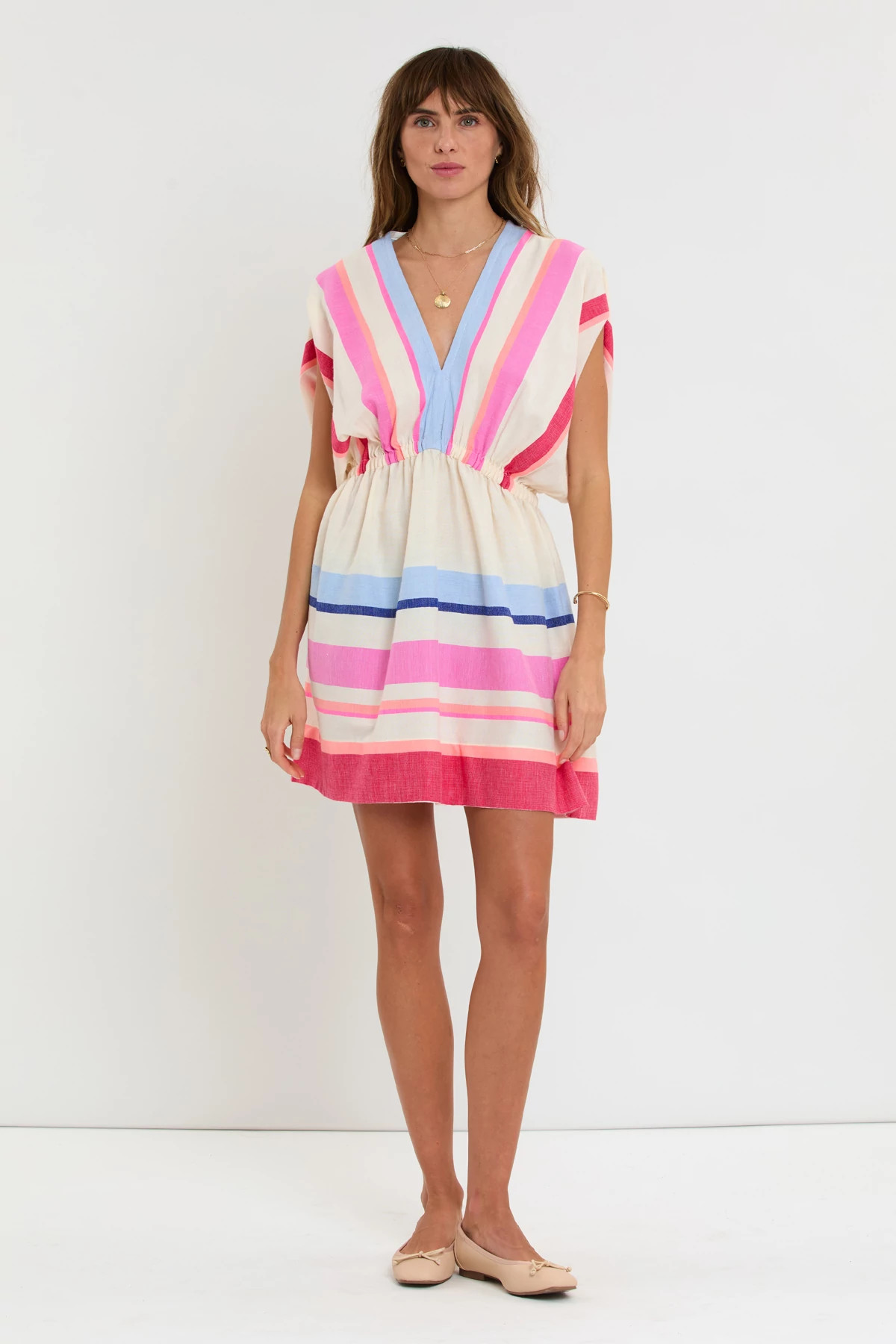 DESITA PINK Alem Plunge Mini Dress Desita Pink image number 4