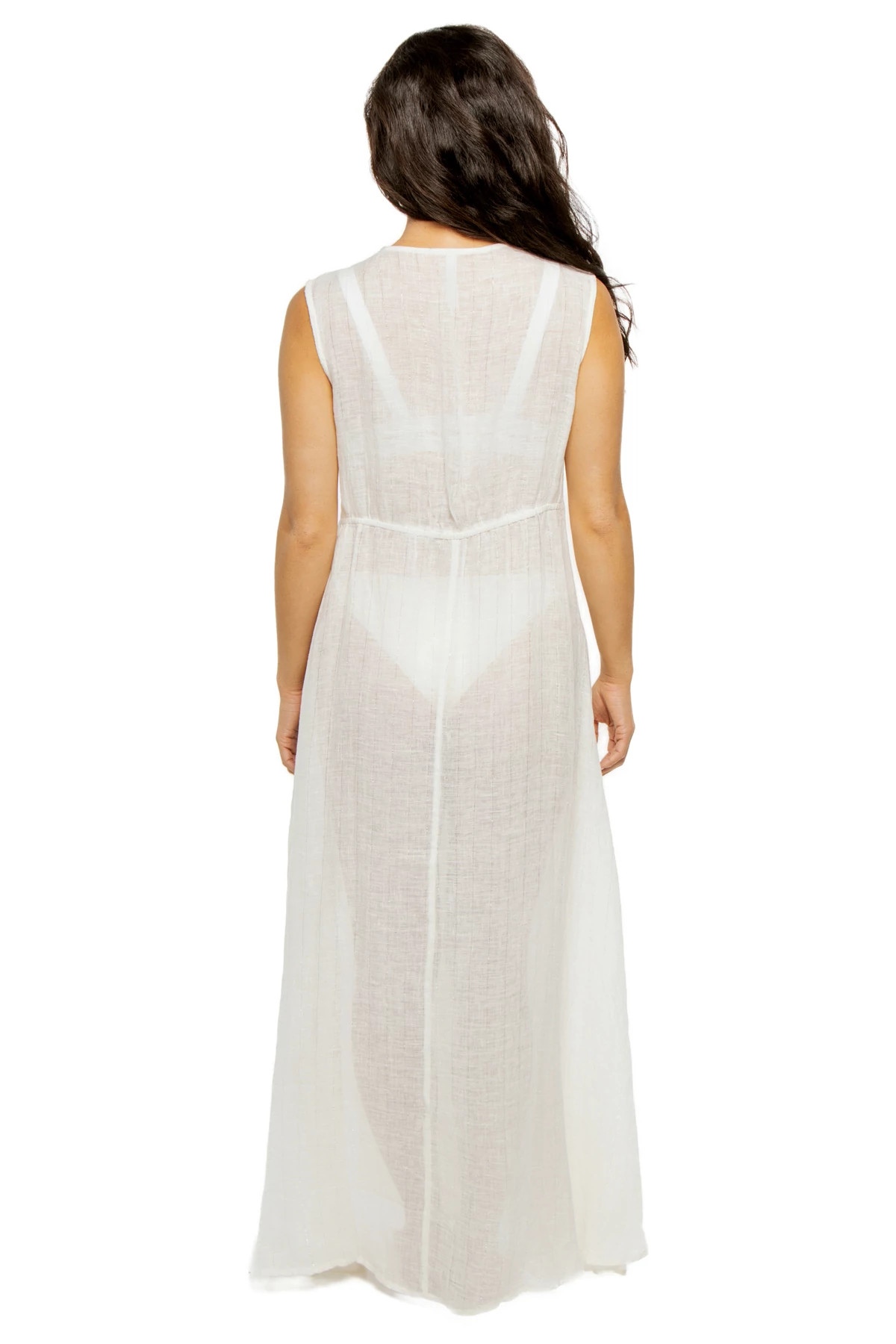 WHITE Azores V-Neck Maxi Dress image number 2