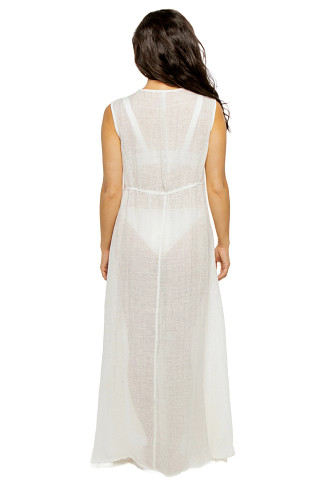 WHITE Azores V-Neck Maxi Dress