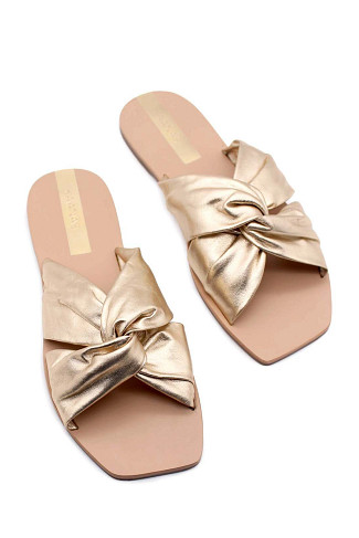 GOLD Belem Crossover Knot Sandals