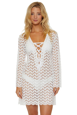 CLOUD Lace-Up Crochet Tunic