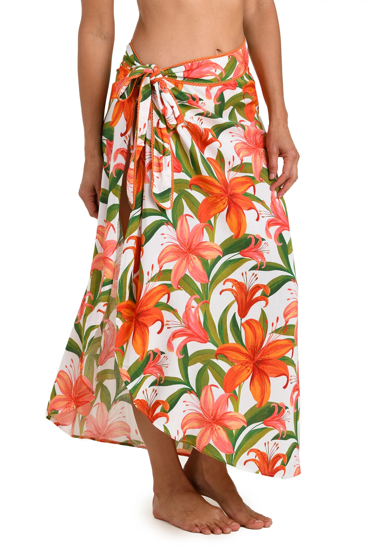 MULTI Jungle Blossom Hem Wrap Skirt image number 3