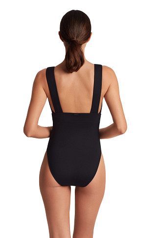 BLACK Plunge One Piece Swimsuit