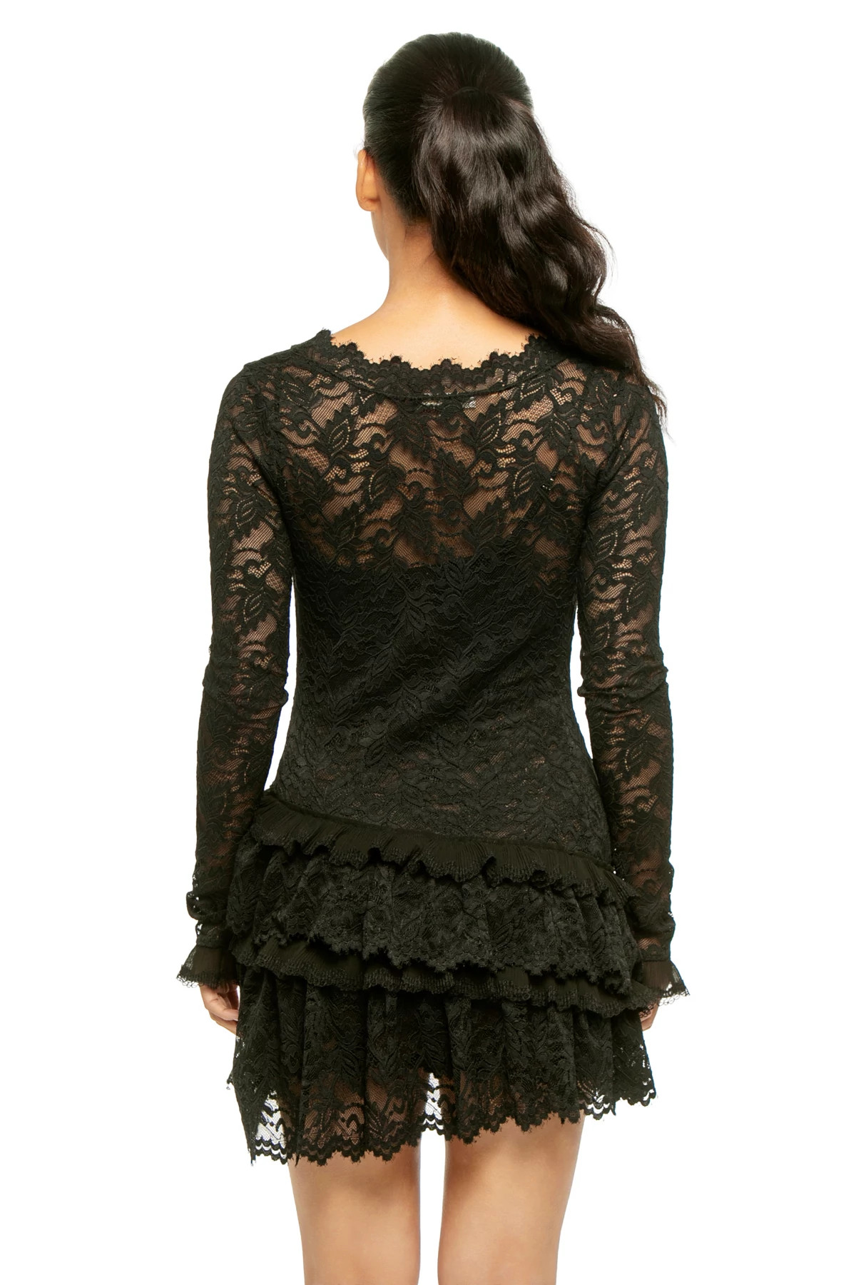 BLACK Rhea Lace Mini Dress image number 2