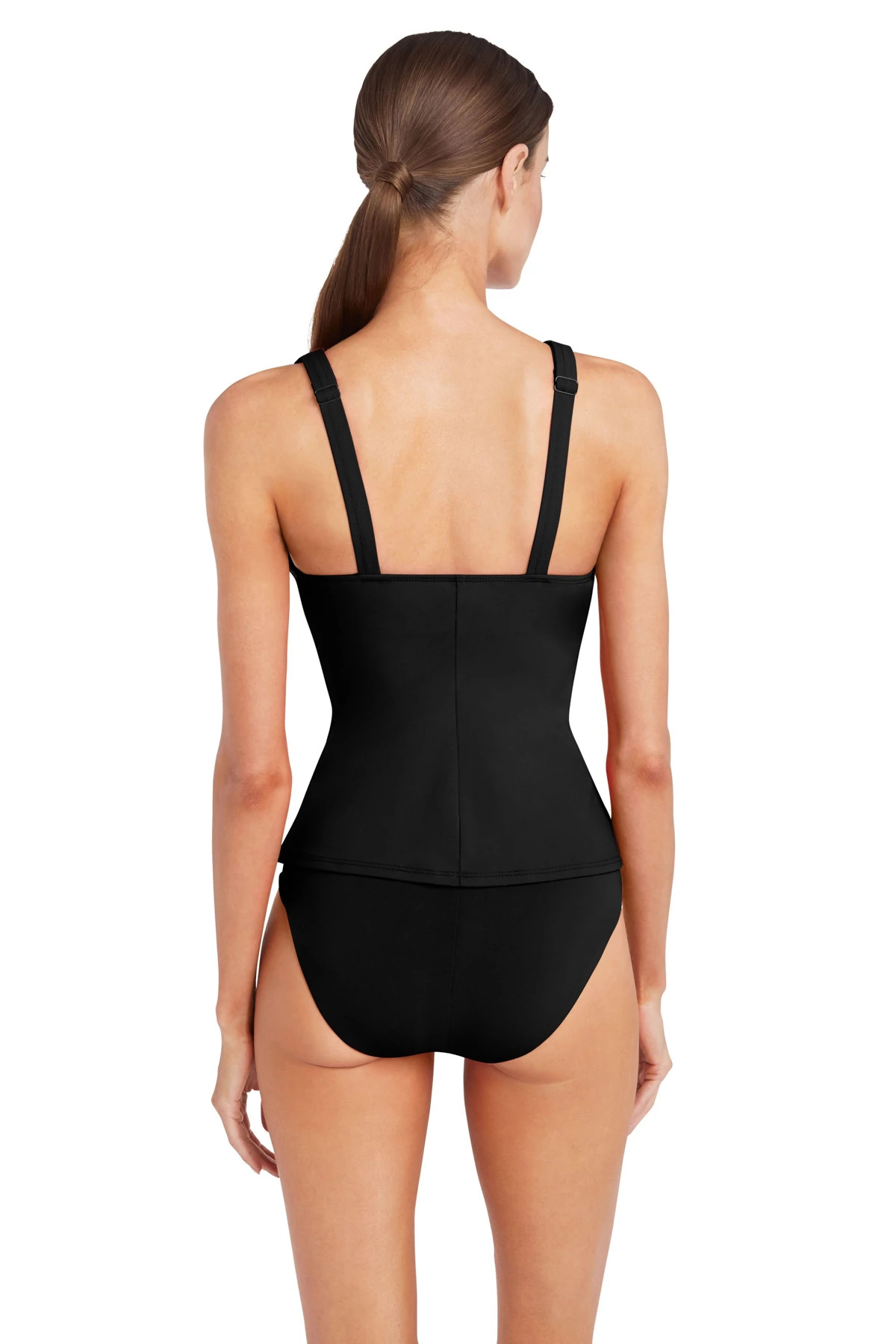 BLACK Ava Over The Shoulder Tankini Top image number 2