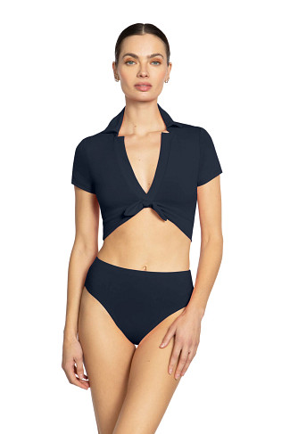 NAVY Ava Collared Bikini Top