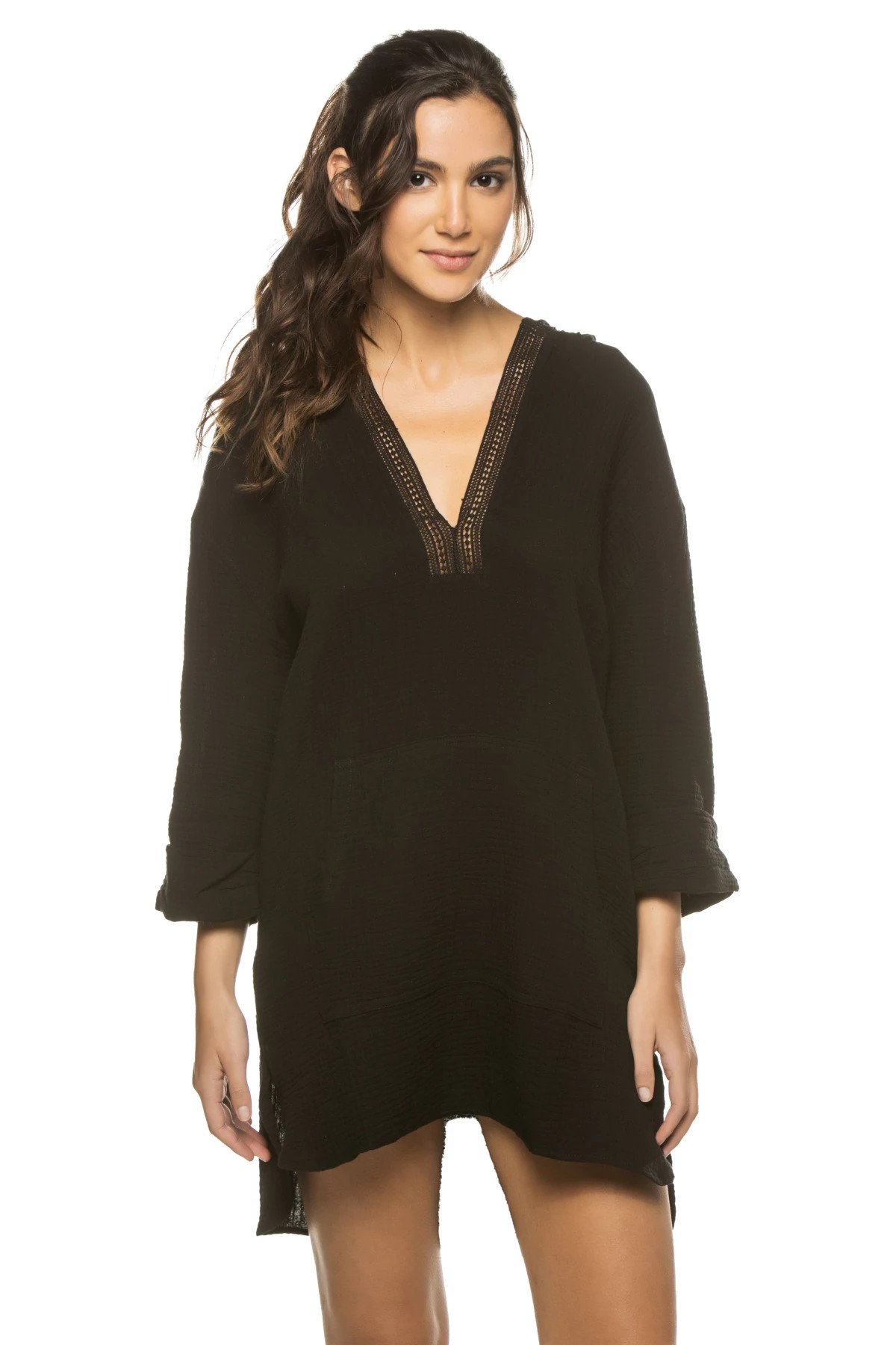 BLACK Seaside Hooded Tunic image number 1