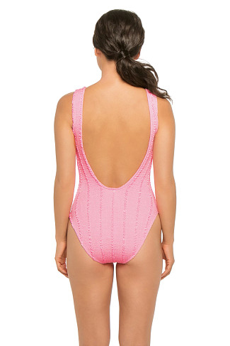 STRIPES STRAWBERRY PINK Marbella One Piece Swimsuit