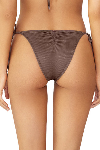 LUCAYA Metallic Brazilian Tie Side Bikini Bottom