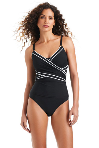 BLACK Cross Over Tankini Top