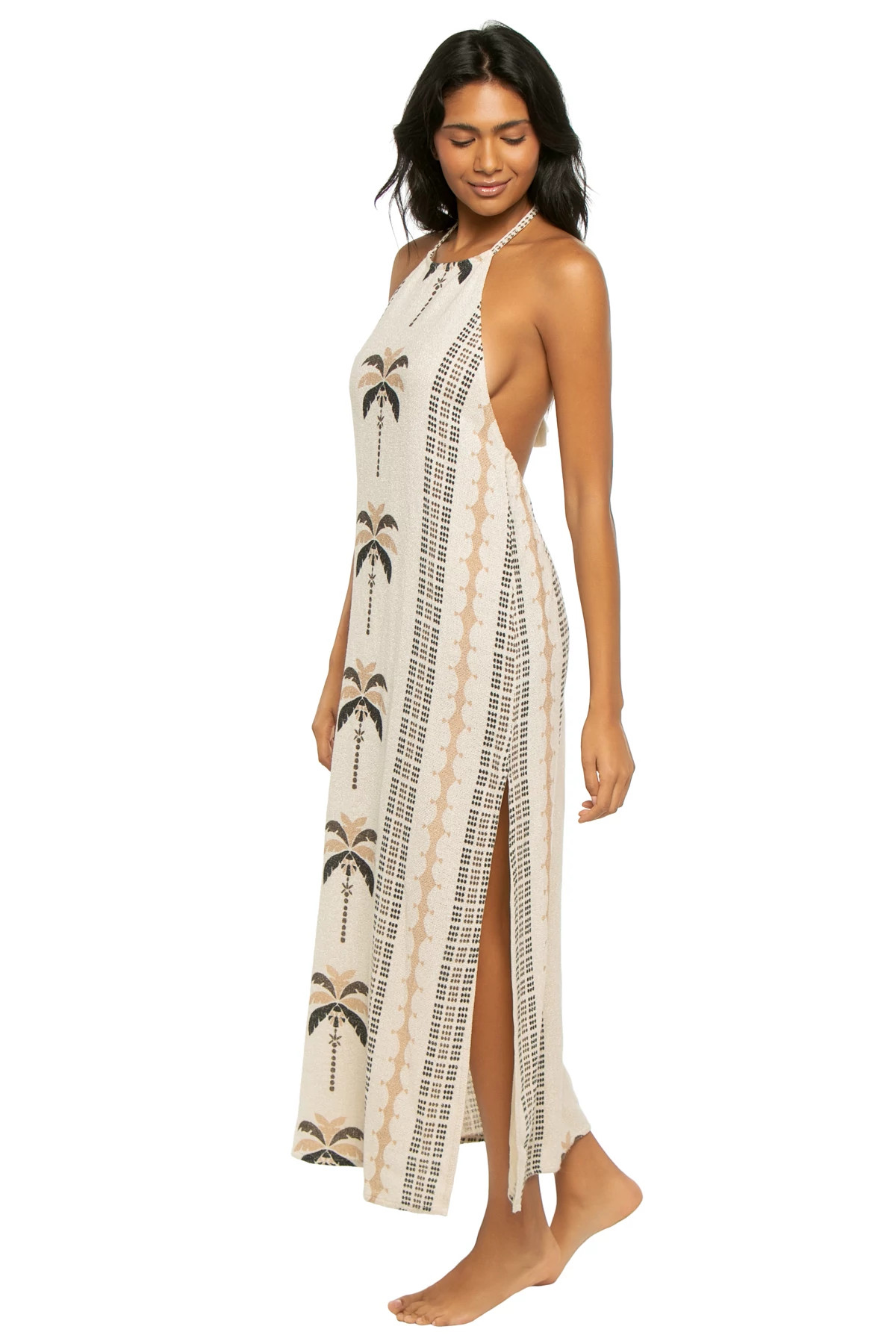 PALM PRINT Gardenia Maxi Dress image number 3