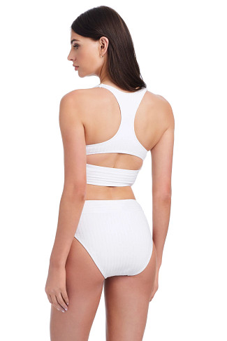 WHITE Banded Bikini Top