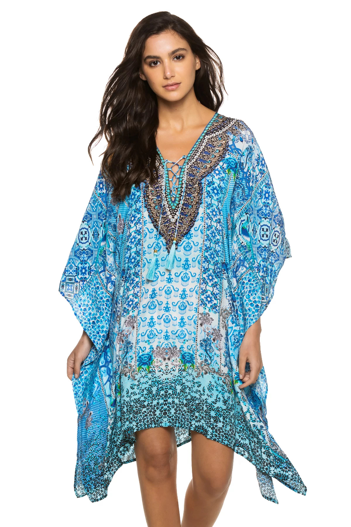 BEACH BLISS Lace Up Tunic image number 1