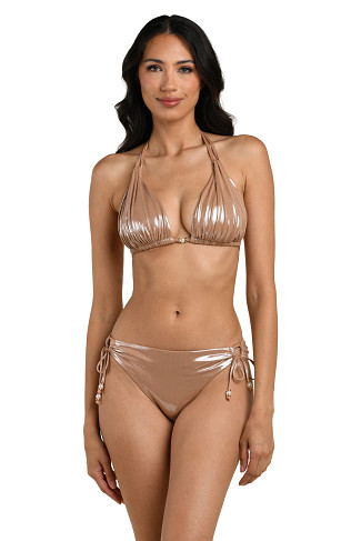 SAND Metallic Halter Bikini Top